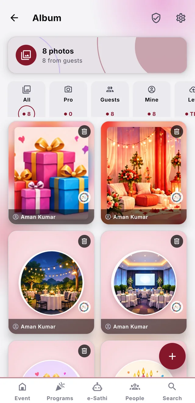 The shared album with photos from guests